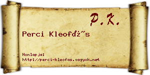 Perci Kleofás névjegykártya